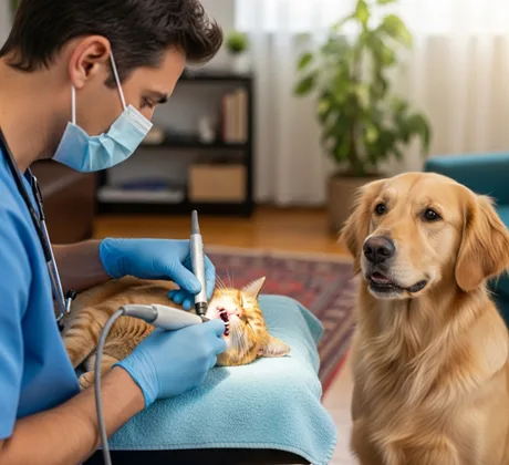 Destartraje y limpieza dental para perros y gatos en local